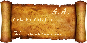 Andorka Aniella névjegykártya